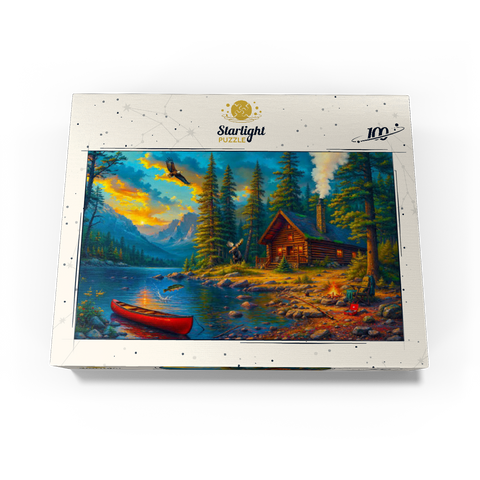Cabin by the Lake 100 Jigsaw Puzzle box view3