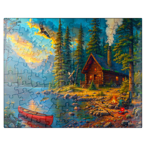 puzzleplate Cabin by the Lake 100 Jigsaw Puzzle
