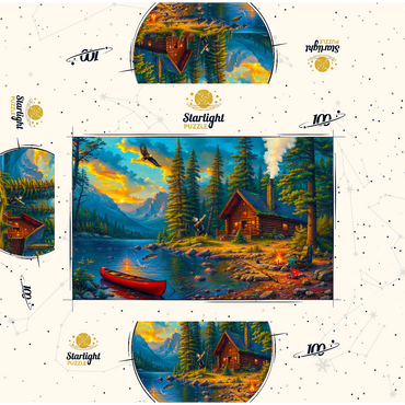 Cabin by the Lake 100 Jigsaw Puzzle box 3D Modell
