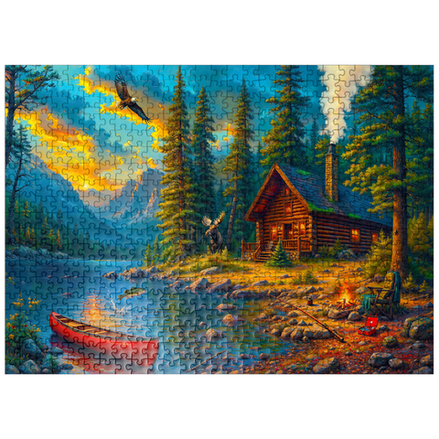 puzzleplate Cabin by the Lake 500 Jigsaw Puzzle