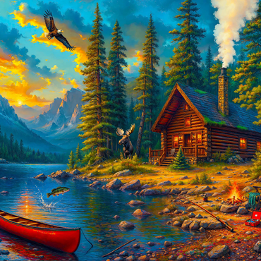Cabin by the Lake 500 Jigsaw Puzzle 3D Modell