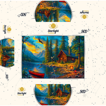 Cabin by the Lake 500 Jigsaw Puzzle box 3D Modell