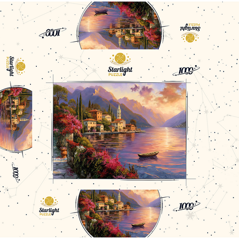 Marina and Sunset, Italia 1000 Jigsaw Puzzle box 3D Modell