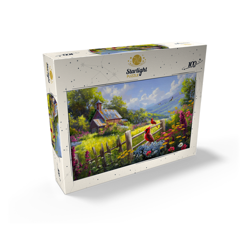 Cardinals in the Garden 100 Jigsaw Puzzle box view2