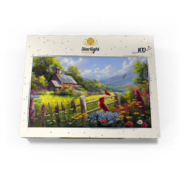 Cardinals in the Garden 100 Jigsaw Puzzle box view3