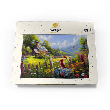 Cardinals in the Garden 500 Jigsaw Puzzle box view3