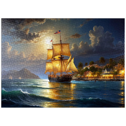 puzzleplate Ship Harbor Scene 1000 Jigsaw Puzzle