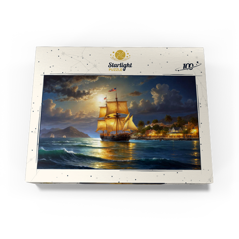 Ship Harbor Scene 100 Jigsaw Puzzle box view3