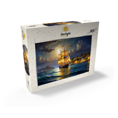 Ship Harbor Scene 500 Jigsaw Puzzle box view2