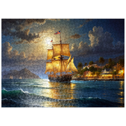 puzzleplate Ship Harbor Scene 500 Jigsaw Puzzle