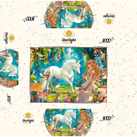 Fairy and Unicorn 1000 Jigsaw Puzzle box 3D Modell