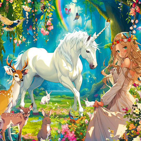 Fairy and Unicorn 100 Jigsaw Puzzle 3D Modell