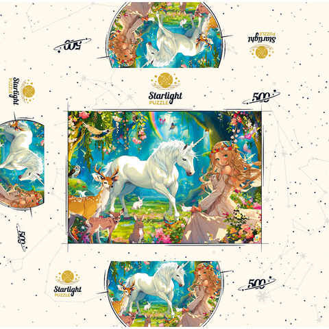 Fairy and Unicorn 500 Jigsaw Puzzle box 3D Modell