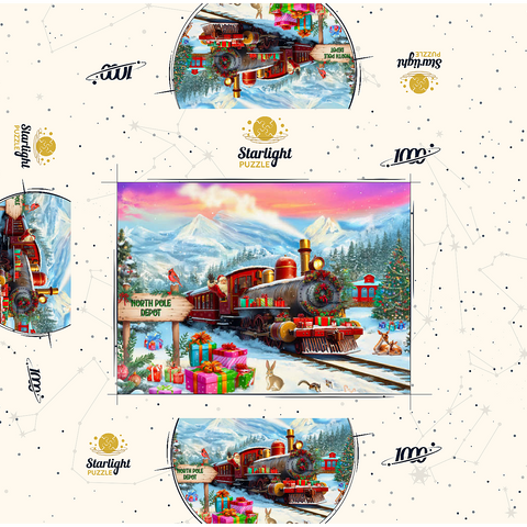 Santa Train 1000 Jigsaw Puzzle box 3D Modell