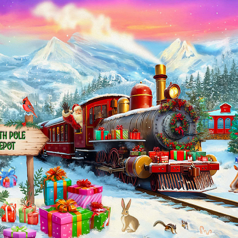 Santa Train 100 Jigsaw Puzzle 3D Modell