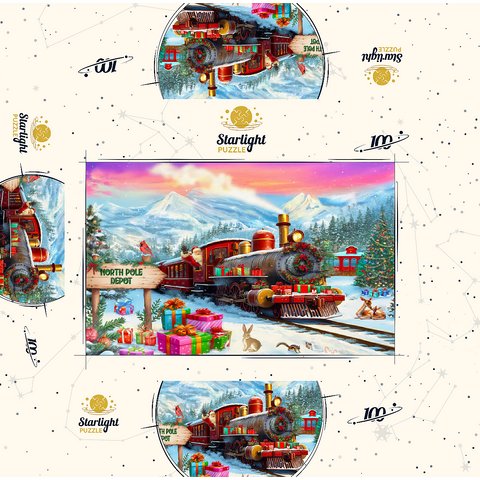 Santa Train 100 Jigsaw Puzzle box 3D Modell