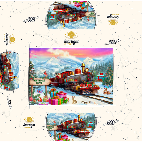 Santa Train 500 Jigsaw Puzzle box 3D Modell