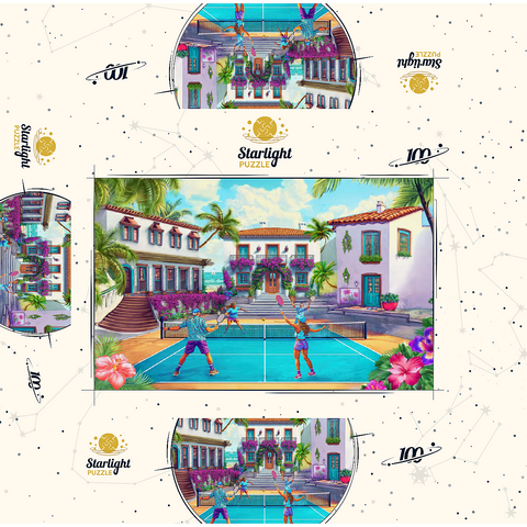 Pickleball 100 Jigsaw Puzzle box 3D Modell