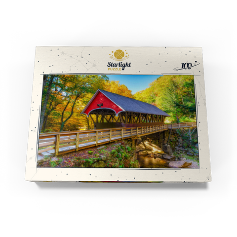 Autumn in Flume Gorge 100 Jigsaw Puzzle box view3