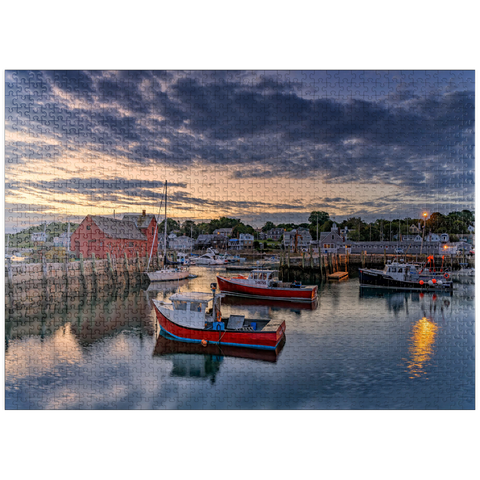 puzzleplate Dawn in the Harbor 1000 Jigsaw Puzzle