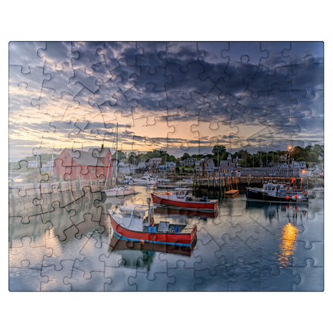 puzzleplate Dawn in the Harbor 100 Jigsaw Puzzle