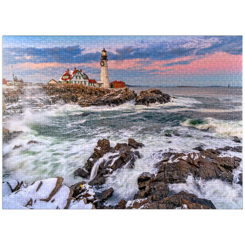 puzzleplate Winter Sunset at Portland Head 1000 Jigsaw Puzzle