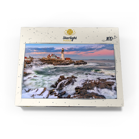 Winter Sunset at Portland Head 100 Jigsaw Puzzle box view3