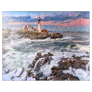puzzleplate Winter Sunset at Portland Head 100 Jigsaw Puzzle