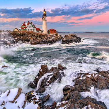 Winter Sunset at Portland Head 100 Jigsaw Puzzle 3D Modell