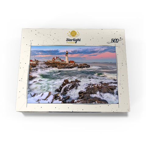 Winter Sunset at Portland Head 500 Jigsaw Puzzle box view3