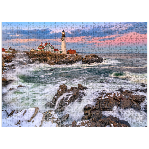 puzzleplate Winter Sunset at Portland Head 500 Jigsaw Puzzle