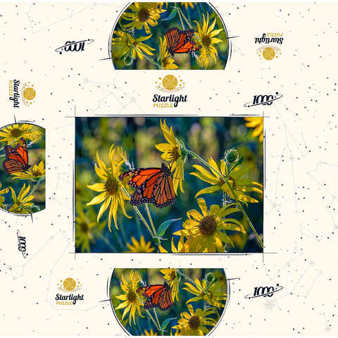 The Monarch and the Sunflower 1000 Jigsaw Puzzle box 3D Modell