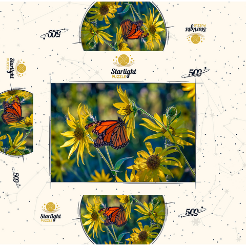 The Monarch and the Sunflower 500 Jigsaw Puzzle box 3D Modell