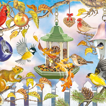 Backyard Birds In Autumn 1000 Jigsaw Puzzle 3D Modell