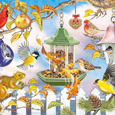 Backyard Birds In Autumn 1000 Jigsaw Puzzle 3D Modell
