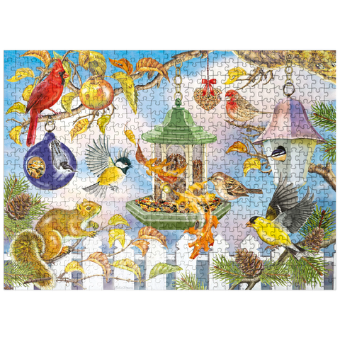 puzzleplate Backyard Birds In Autumn 500 Jigsaw Puzzle