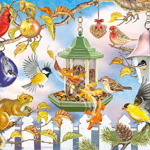Backyard Birds In Autumn 500 Jigsaw Puzzle 3D Modell