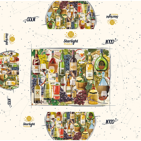 Wine Puzzle 1000 Jigsaw Puzzle box 3D Modell