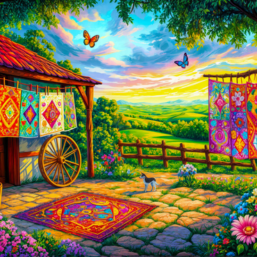 Quilts and Butterflies 1000 Jigsaw Puzzle 3D Modell