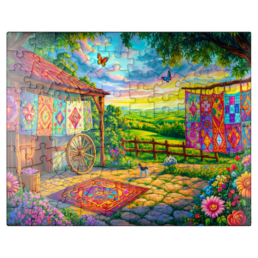 puzzleplate Quilts and Butterflies 100 Jigsaw Puzzle