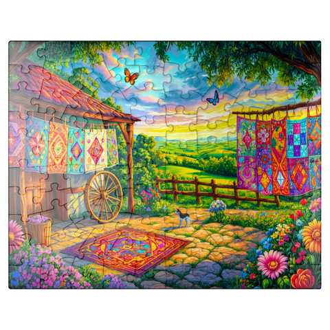 puzzleplate Quilts and Butterflies 100 Jigsaw Puzzle