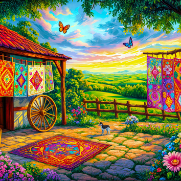 Quilts and Butterflies 500 Jigsaw Puzzle 3D Modell
