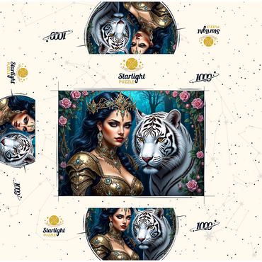 Warrior Queen with White Tiger 1000 Jigsaw Puzzle box 3D Modell