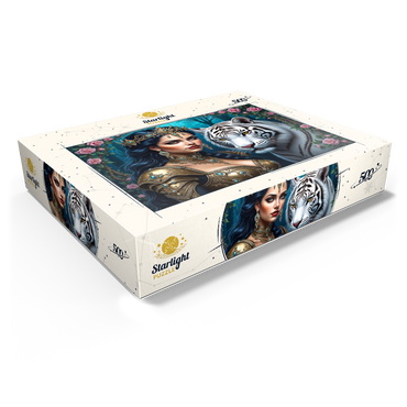 Warrior Queen with White Tiger 500 Jigsaw Puzzle box view1