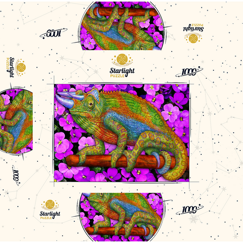 Jackson's Chameleon 1000 Jigsaw Puzzle box 3D Modell
