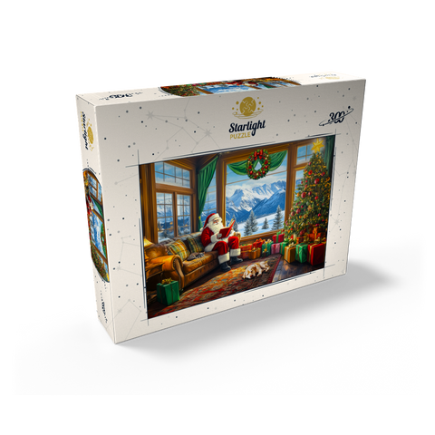Cozy Christmas Scene with Santa and Mountain View 300 Jigsaw Puzzle box view2