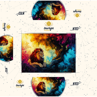 Lion Under a Jungle Tree 1000 Jigsaw Puzzle box 3D Modell