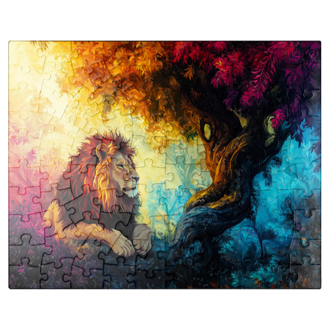puzzleplate Lion Under a Jungle Tree 100 Jigsaw Puzzle