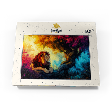 Lion Under a Jungle Tree 500 Jigsaw Puzzle box view3