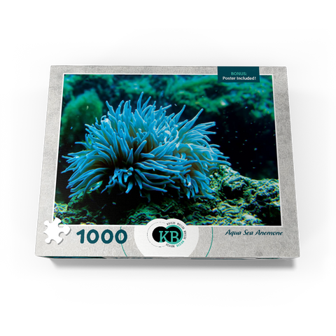 Sea Life Photography: Aqua Sea Anemone 1000 Jigsaw Puzzle box view3